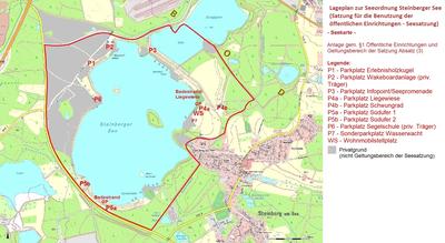 Bild vergrern: Seeordnung Steinberger See - Lageplan Seekarte 